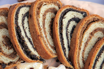 Image showing Poppy seed and walnut rolls