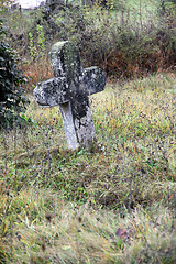 Image showing Stone cemetery cross