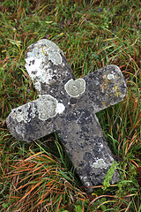 Image showing Stone cemetery cross