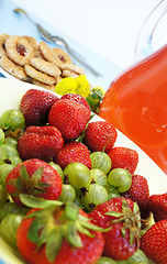 Image showing Summer fruits and drinks