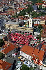 Image showing Aerial view of Zagreb, the capital of Croatia