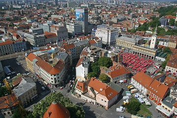 Image showing Aerial view of Zagreb, the capital of Croatia