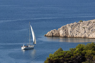 Image showing Boat sails the sea
