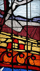 Image showing Stained glass church window