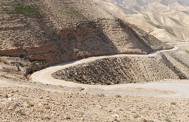 Image showing Winding road in the rocky desert