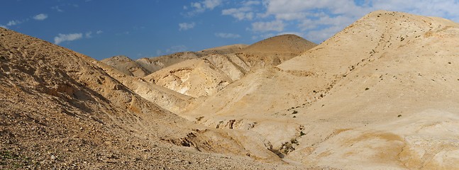 Image showing Valley between hills in desert