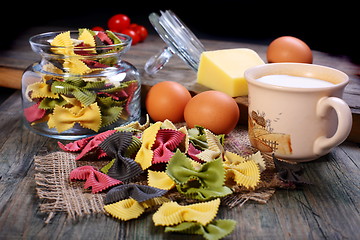 Image showing Pasta,eggs,cheese and cream.