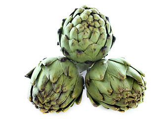 Image showing three artichokes