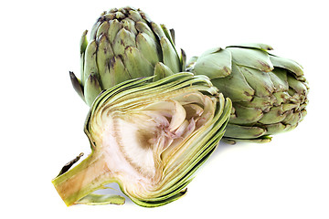 Image showing three artichokes