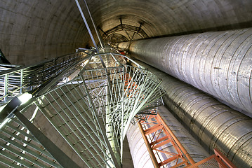 Image showing Industrial zone, Steel pipelines and cables