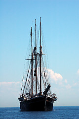 Image showing Black sailship in profile # 02