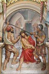 Image showing Soldiers plaited a crown of thorns, and put it on Jesus head