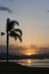 Image showing Sunset on a tropical beach