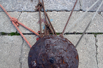 Image showing Rope of boat knotting, detail