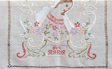 Image showing Ave Maria, embroidered Church vestments