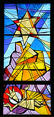 Image showing Nativity Scene, stained glass