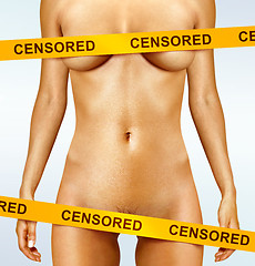 Image showing body with censorship tapes