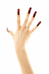 Image showing hand with long acrylic nails