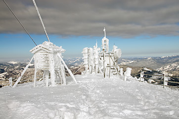 Image showing Frozen weather station