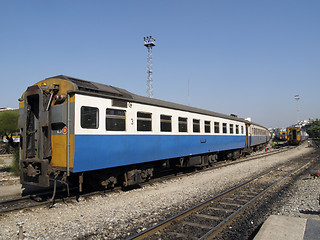 Image showing Third class railway car in Thailand