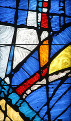 Image showing Stained glass church window