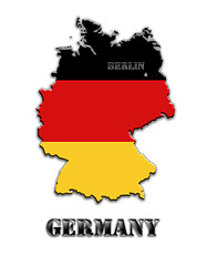 Image showing The map under color of a flag of Germany