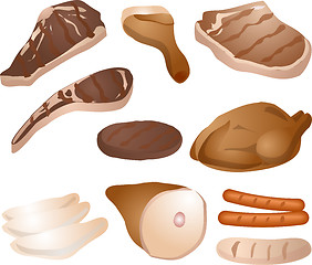 Image showing Cooked meat illustration