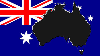 Image showing The map, flag of Australia