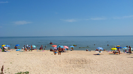 Image showing People bathing in the sea