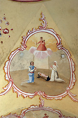 Image showing Fresco painting on the ceiling of the church