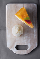 Image showing cheesecake and ice cream