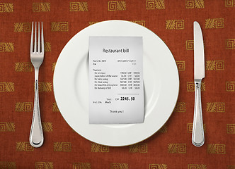 Image showing The price at restaurant
