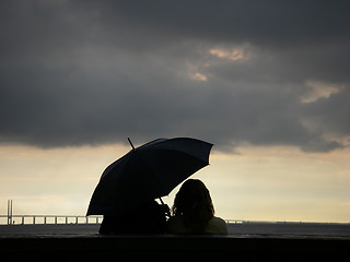 Image showing Umbrella Couple