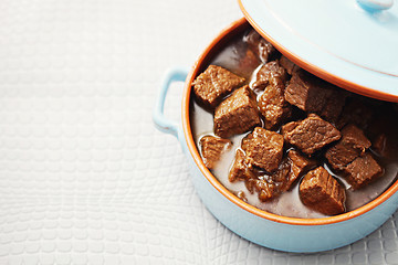 Image showing goulash with beef and beer