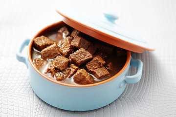 Image showing goulash with beef and beer