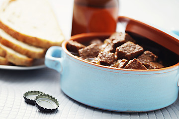 Image showing goulash with beef and beer