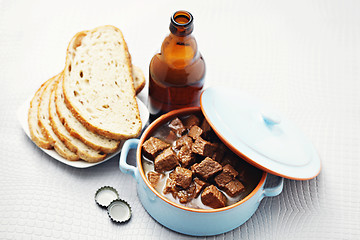 Image showing goulash with beef and beer