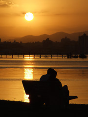 Image showing Sunset in Santa Florianopolis