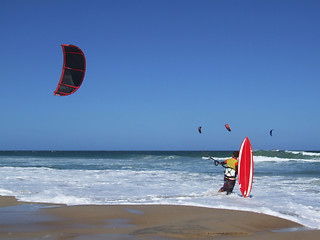 Image showing Kite surfing