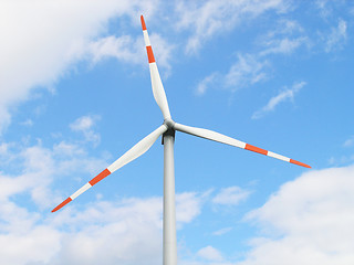 Image showing Wind turbine and blue sky