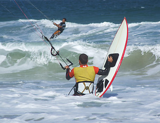 Image showing Kite surfing