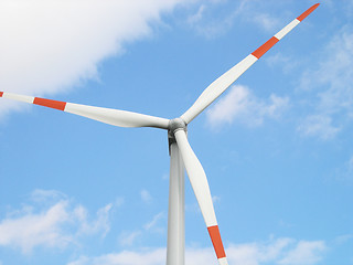 Image showing Wind turbine and blue sky