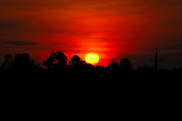 Image showing colourful sunset,india