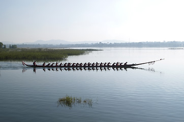 Image showing Dragonboat at sea