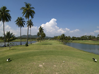 Image showing Fairway of par 4 golf hole