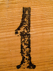 Image showing Number on wood 1