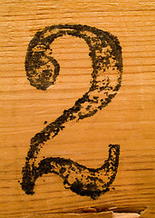 Image showing Number on wood 2