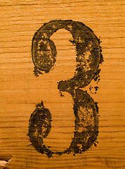 Image showing Number on wood 3