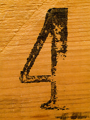 Image showing Number on wood 4