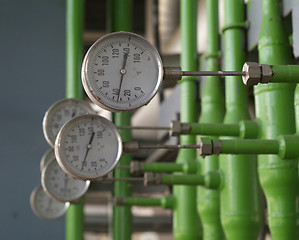 Image showing Industrial temperature meters